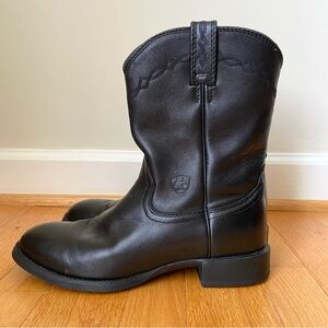 Ariat Boots Men’s 7.5 D Black Heritage Roper Western Leather Cowboy Rodeo Ranch